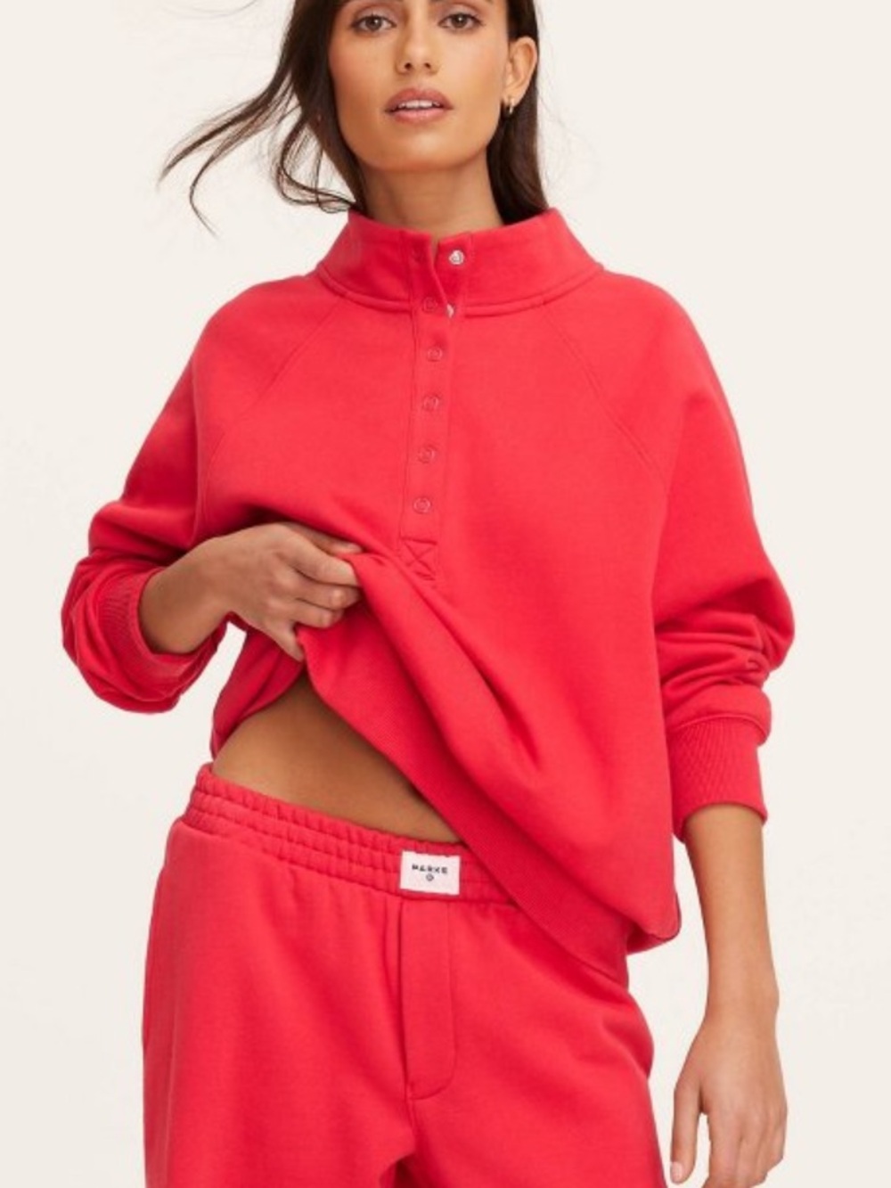 Parke x Target Snap Mockneck Popover Sweatshirt Red L/XL